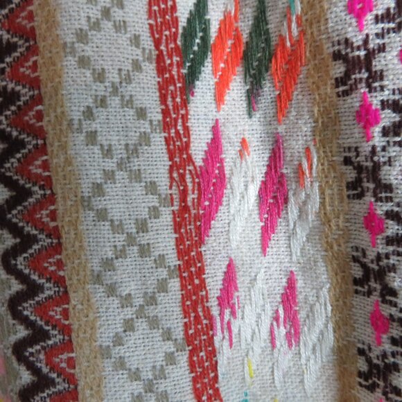 Southwestern Print Jacket Open Front Coat Caftan Sleeves Multi-Colors Size Large - Picture 9 of 9